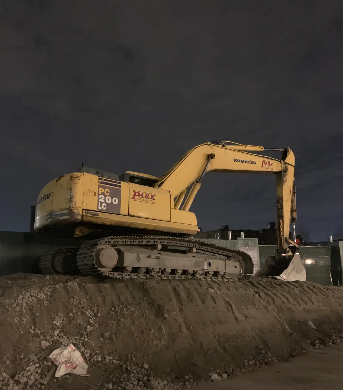 Excavator at construction site